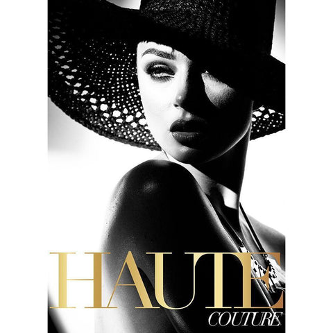 Couture 3 Black Modern Wood Framed Art Print by Design Fabrikken