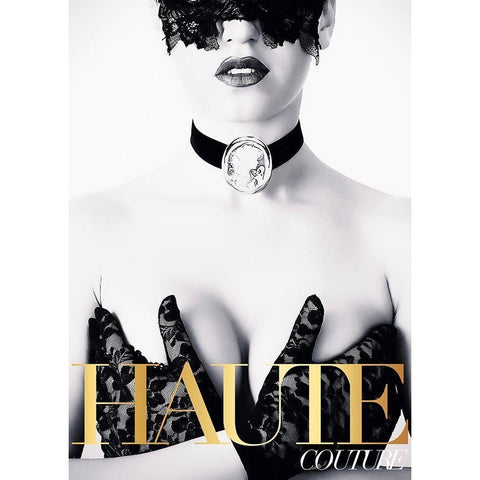Couture 4 Black Modern Wood Framed Art Print by Design Fabrikken
