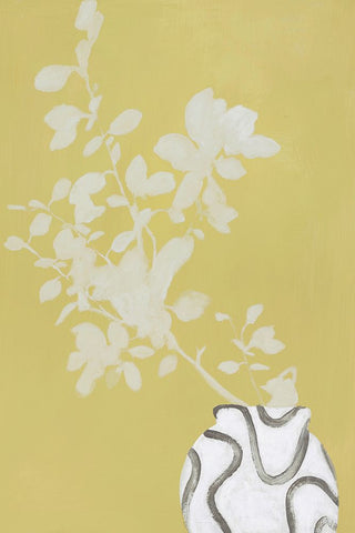 Vanilla Yellow White Modern Wood Framed Art Print with Double Matting by Design Fabrikken