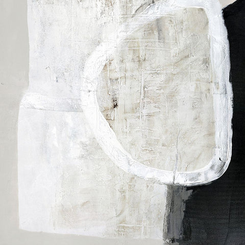 White Stone White Modern Wood Framed Art Print with Double Matting by Design Fabrikken