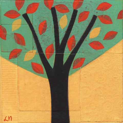 Tree-109 Black Modern Wood Framed Art Print with Double Matting by Nugent, Laura