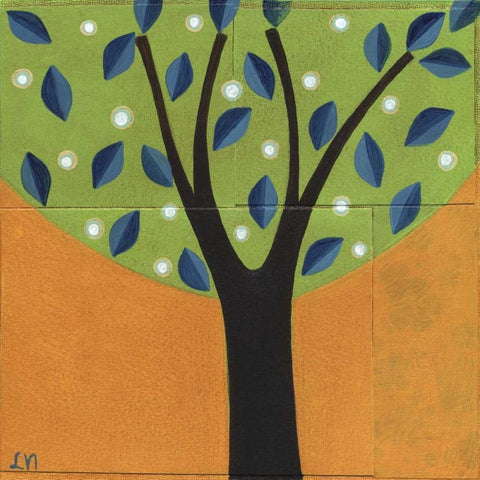 Tree-157 Black Modern Wood Framed Art Print with Double Matting by Nugent, Laura