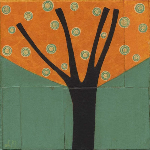 Tree-229 Black Ornate Wood Framed Art Print with Double Matting by Nugent, Laura