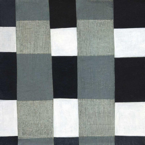 Gray Plaid 1 Black Ornate Wood Framed Art Print with Double Matting by Nugent, Laura