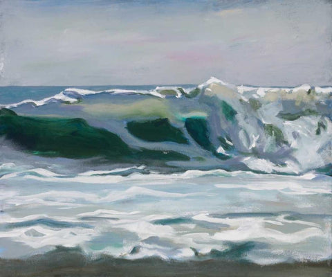 Shore Break 2 White Modern Wood Framed Art Print with Double Matting by Newstedt, Stephen