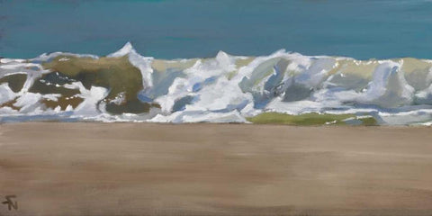 Shore Break 4 Black Ornate Wood Framed Art Print with Double Matting by Newstedt, Stephen
