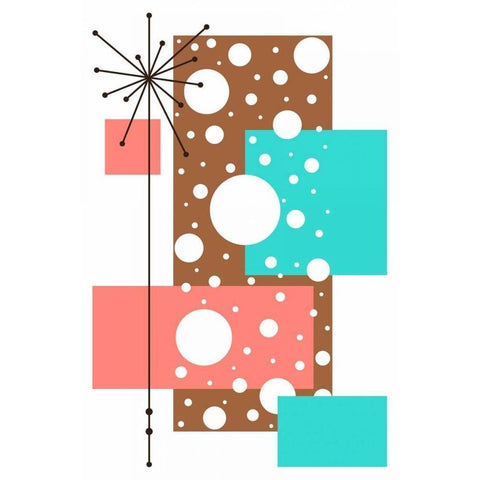 Lacuna - Aqua and Brown White Modern Wood Framed Art Print by Newton, Tonya