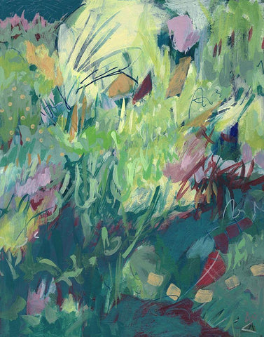 Recklessly Blooming White Modern Wood Framed Art Print with Double Matting by Nemcosky, Ann Thompson