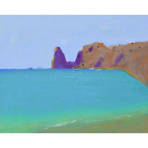 Seaside Black Modern Wood Framed Art Print by Nekraha, Igor