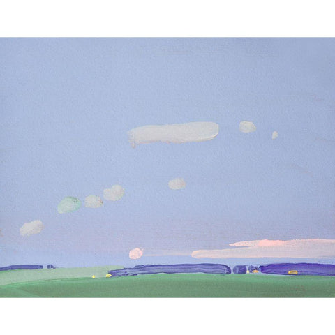Evening Clouds Black Modern Wood Framed Art Print with Double Matting by Nekraha, Igor