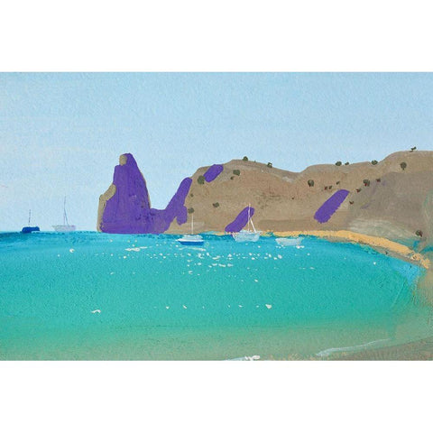 Cape Fiolent White Modern Wood Framed Art Print by Nekraha, Igor