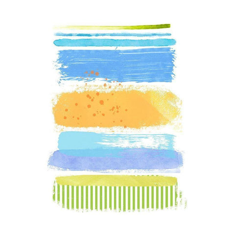 Beach Stripes No. 1 Gold Ornate Wood Framed Art Print with Double Matting by Nicoll, Suzanne
