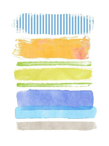 Beach Stripes No. 2 Black Ornate Wood Framed Art Print with Double Matting by Nicoll, Suzanne