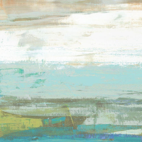 Beach Wash No. 1 White Modern Wood Framed Art Print with Double Matting by Nicoll, Suzanne