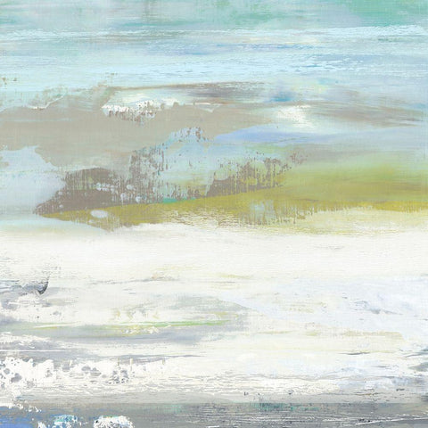 Beach Wash No. 5 White Modern Wood Framed Art Print with Double Matting by Nicoll, Suzanne