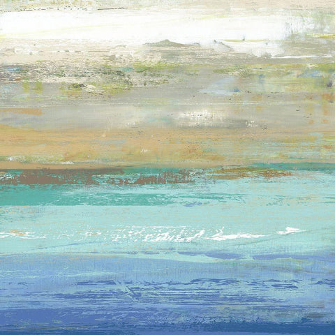 Beach Wash No. 7 White Modern Wood Framed Art Print with Double Matting by Nicoll, Suzanne