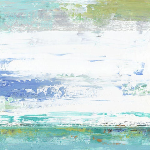 Beach Wash No. 9 White Modern Wood Framed Art Print with Double Matting by Nicoll, Suzanne