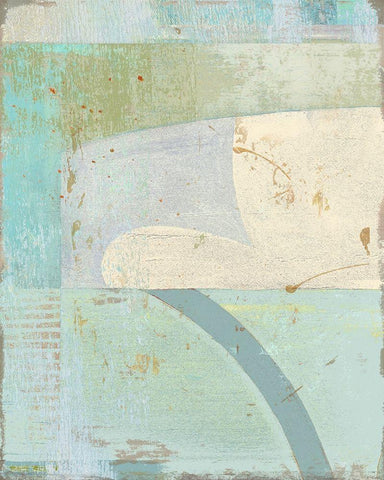 Coastal Blues No. 1 Black Ornate Wood Framed Art Print with Double Matting by Nicoll, Suzanne