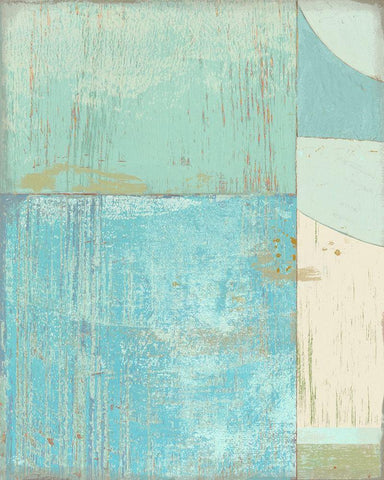 Coastal Blues No. 2 Black Ornate Wood Framed Art Print with Double Matting by Nicoll, Suzanne