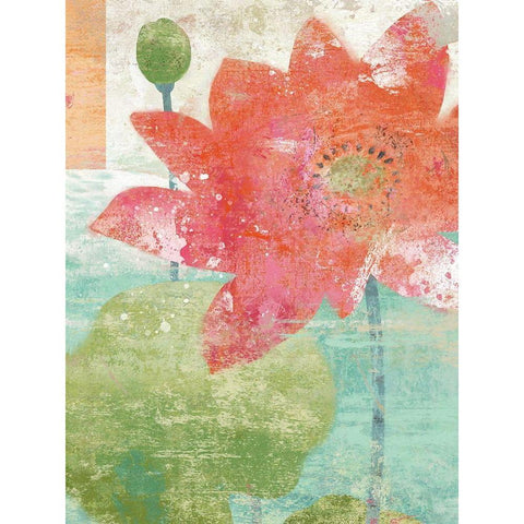 Lotus No. 1 Black Modern Wood Framed Art Print with Double Matting by Nicoll, Suzanne