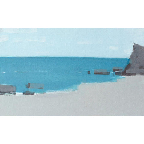 Black Sea Shore Black Modern Wood Framed Art Print with Double Matting by Nekraha, Igor