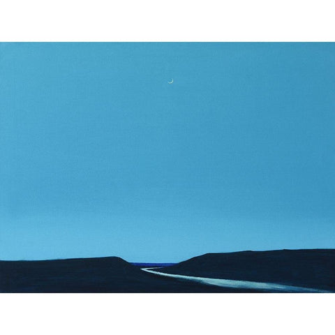 Night Calm Black Modern Wood Framed Art Print with Double Matting by Nekraha, Igor