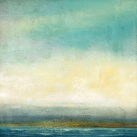 Blue Tide White Modern Wood Framed Art Print with Double Matting by Nicoll, Suzanne