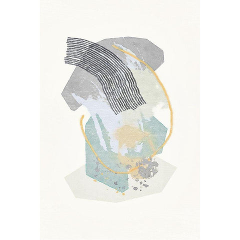 Lichen Rocks No. 1 Gold Ornate Wood Framed Art Print with Double Matting by Nicoll, Suzanne