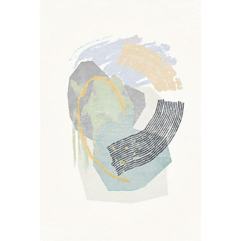 Lichen Rocks No. 2 Gold Ornate Wood Framed Art Print with Double Matting by Nicoll, Suzanne