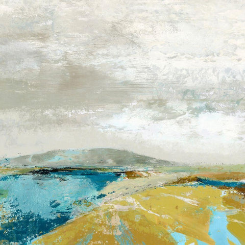 Ochre Hills White Modern Wood Framed Art Print with Double Matting by Nicoll, Suzanne