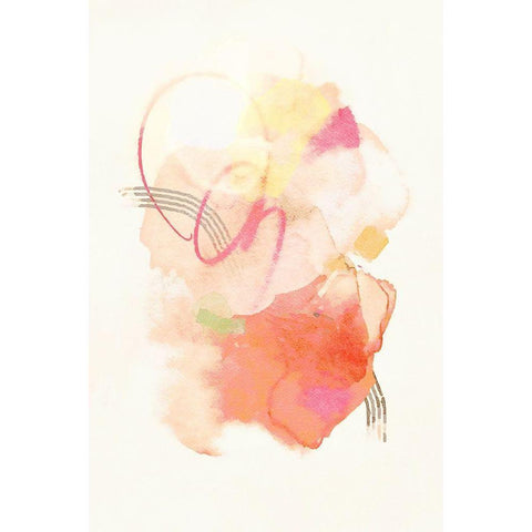 Peachy Keen No. 1 Black Modern Wood Framed Art Print with Double Matting by Nicoll, Suzanne