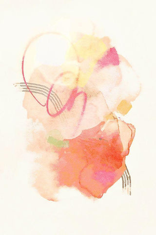 Peachy Keen No. 1 Black Ornate Wood Framed Art Print with Double Matting by Nicoll, Suzanne