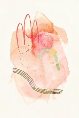 Peachy Keen No. 2 Black Ornate Wood Framed Art Print with Double Matting by Nicoll, Suzanne