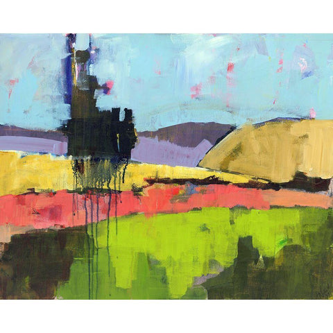 Untitled Landscape Black Modern Wood Framed Art Print by Nickell, Linda