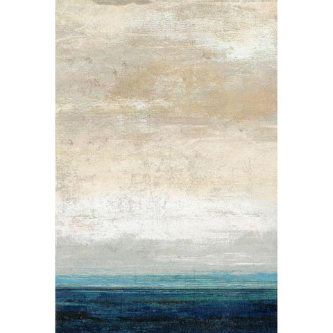 Blue Bands White Modern Wood Framed Art Print by Nicoll, Suzanne