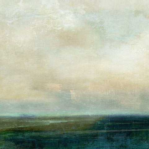 Emerald Sea White Modern Wood Framed Art Print with Double Matting by Nicoll, Suzanne