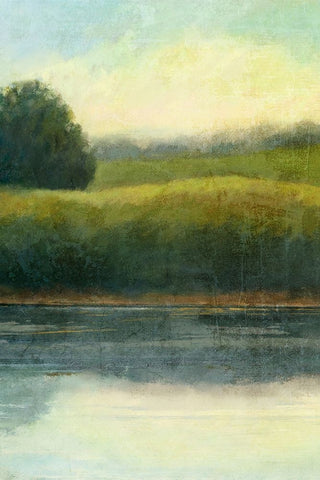 Riverbank 1 White Modern Wood Framed Art Print with Double Matting by Nicoll, Suzanne
