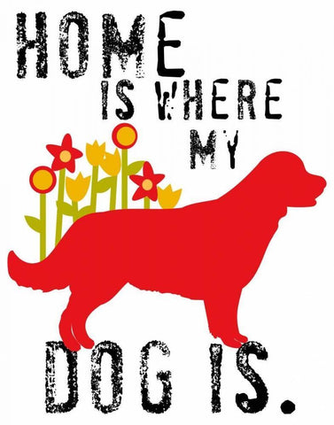 Home Is Where My Dog Is Black Ornate Wood Framed Art Print with Double Matting by Oliphant, Ginger
