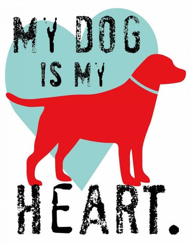My Dog Is My Heart White Modern Wood Framed Art Print with Double Matting by Oliphant, Ginger