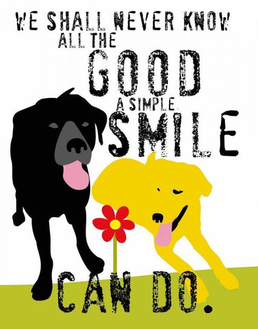 The Good a Simple Smile Can Do White Modern Wood Framed Art Print with Double Matting by Oliphant, Ginger