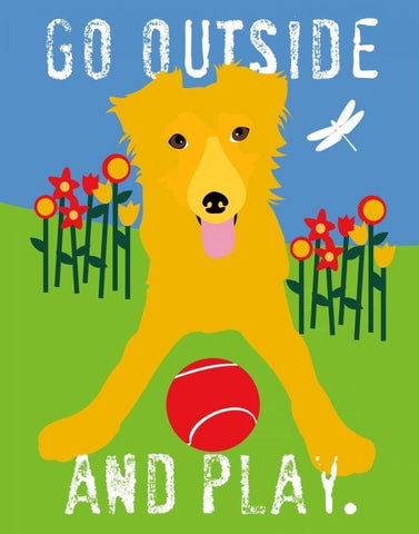 Go Outside and Play White Modern Wood Framed Art Print with Double Matting by Oliphant, Ginger