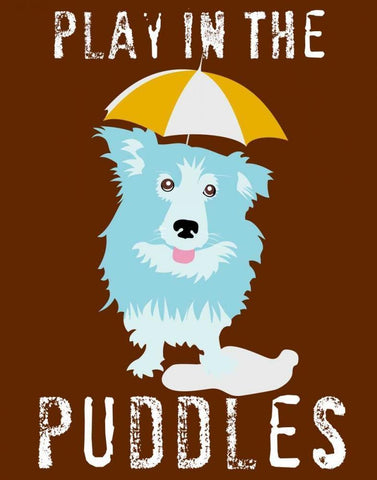 Play in the Puddles White Modern Wood Framed Art Print with Double Matting by Oliphant, Ginger