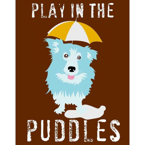 Play in the Puddles Black Modern Wood Framed Art Print with Double Matting by Oliphant, Ginger