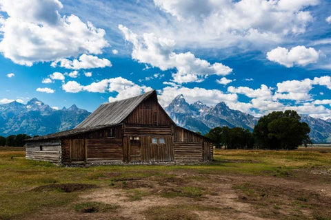 Grand Teton Barn I Black Ornate Wood Framed Art Print with Double Matting by Oldford, Tim