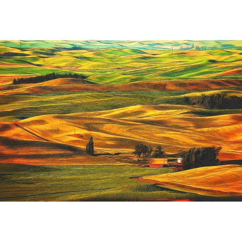 Palouse #22 Black Modern Wood Framed Art Print by ODell, Dale