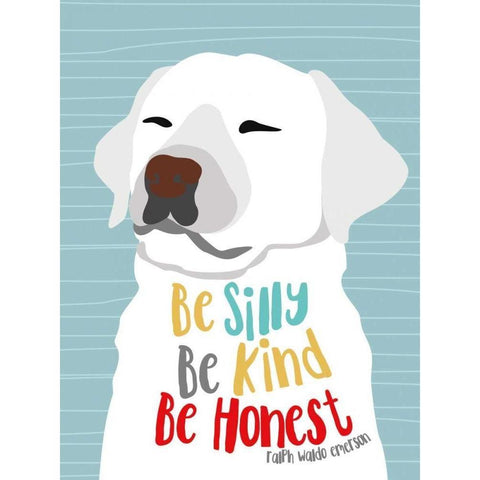 Be Silly, Kind and Honest Black Modern Wood Framed Art Print by Oliphant, Ginger