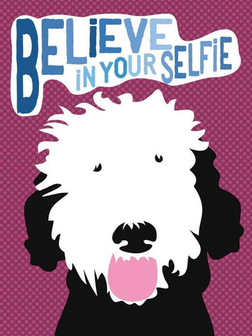 Believe in Your Selfie White Modern Wood Framed Art Print with Double Matting by Oliphant, Ginger