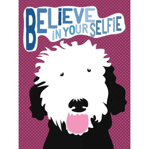 Believe in Your Selfie Gold Ornate Wood Framed Art Print with Double Matting by Oliphant, Ginger
