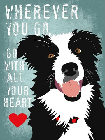 Go with All Your Heart Black Ornate Wood Framed Art Print with Double Matting by Oliphant, Ginger