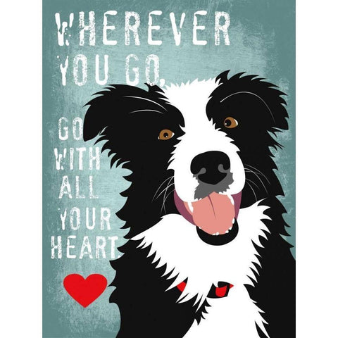 Go with All Your Heart Black Modern Wood Framed Art Print by Oliphant, Ginger